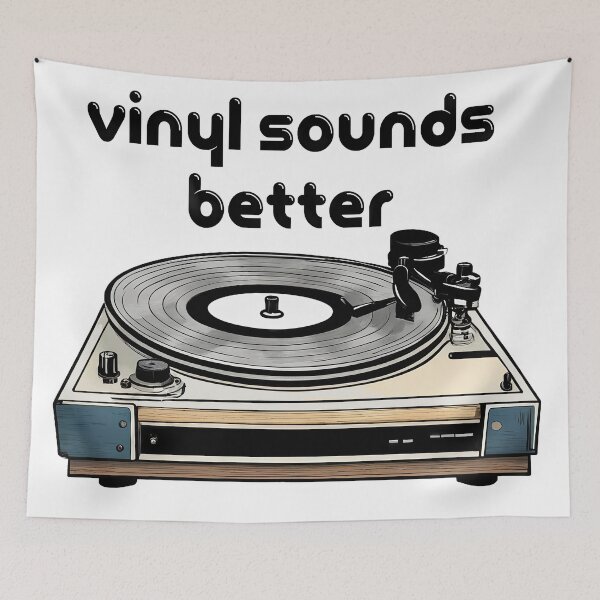 Item preview, Vinyl Sounds Better Retro Record Player Design designed and sold by LanaGustavsson.