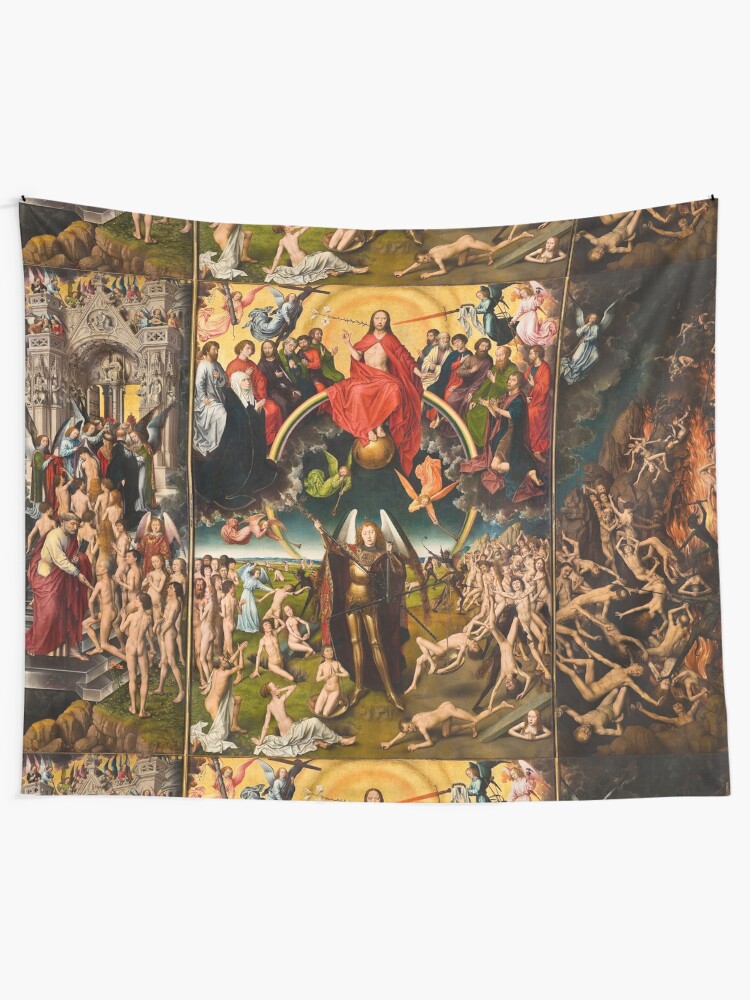 Hd Last Judgement 3 Panels By Hans Memling Original Colors High Definition Tapestry By Mindthecherry Redbubble