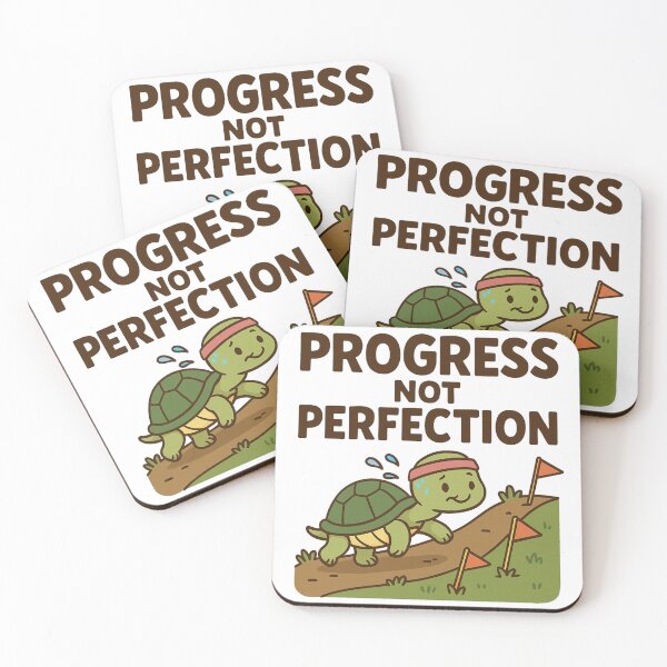 Item preview, Motivational Tortoise Progress Not Perfection Design. designed and sold by The-T-In-Retro.