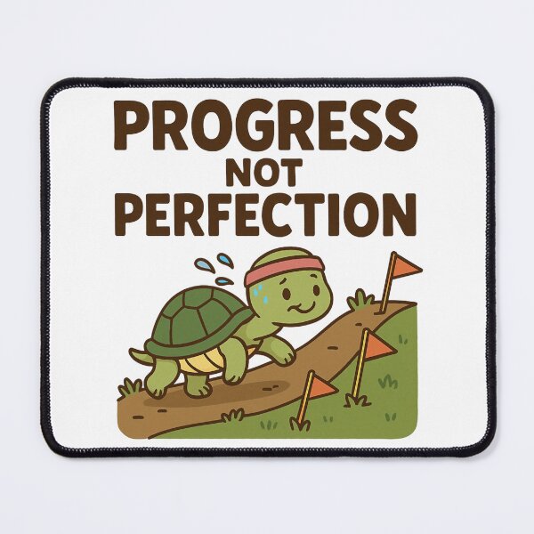 Item preview, Motivational Tortoise Progress Not Perfection Design. designed and sold by The-T-In-Retro.