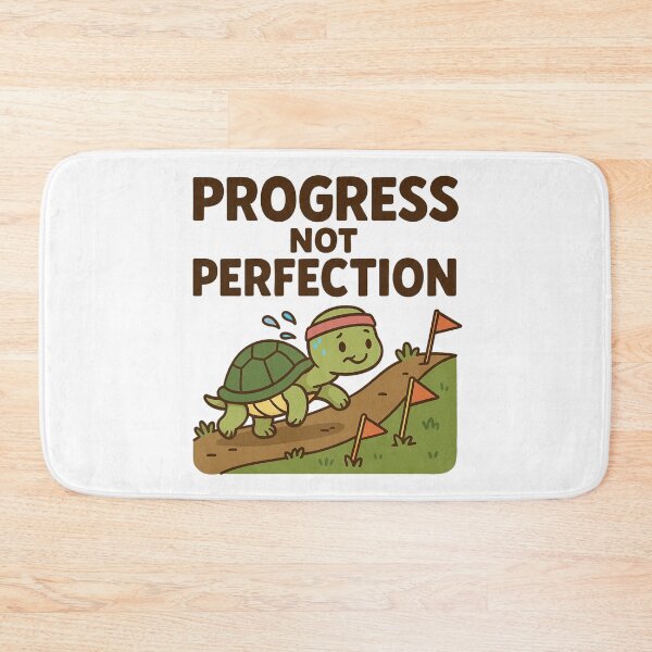 Item preview, Motivational Tortoise Progress Not Perfection Design. designed and sold by The-T-In-Retro.