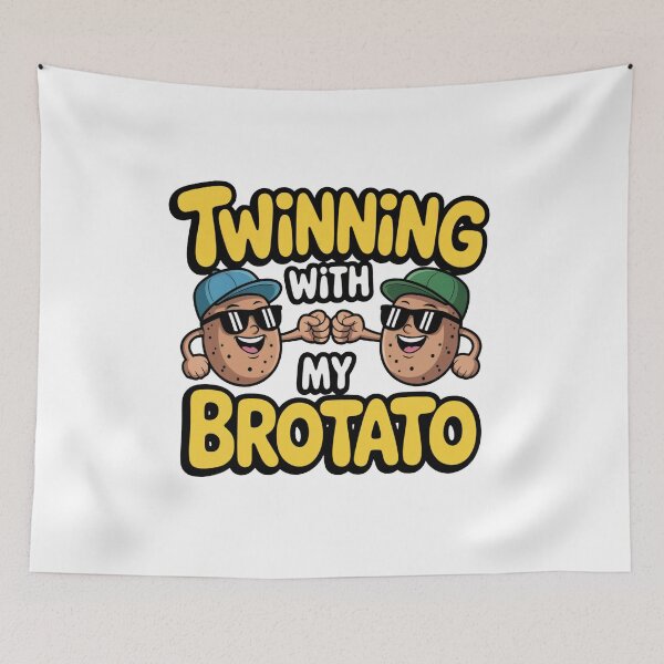 Item preview, Funny Potato Bros Shirt – Twinning With My Bro Potato Street Style Tee designed and sold by WSPrintCrafter.