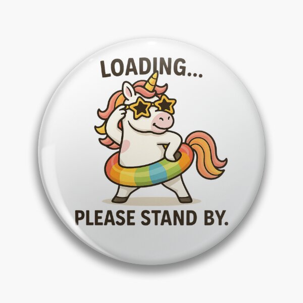 Item preview, Funny Unicorn Summer Loading Floatie Art. designed and sold by The-T-In-Retro.