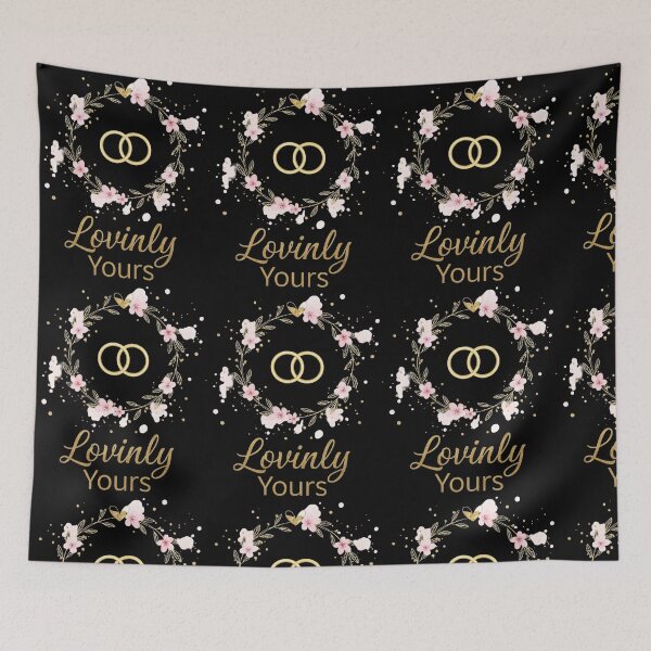 Item preview, Wedding Rings Floral Design. Black and Gold Engagement Graphic. designed and sold by ZyVoAli.