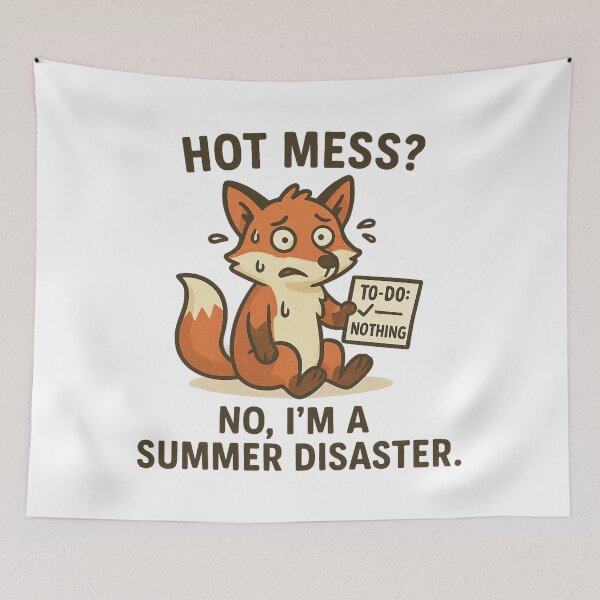 Item preview, Funny Fox Summer Disaster To-Do List Humour. designed and sold by The-T-In-Retro.
