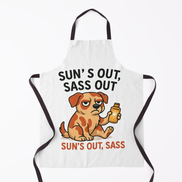 Item preview, Grumpy Dog Holding Sunscreen with Sass and Sun Quote. designed and sold by The-T-In-Retro.
