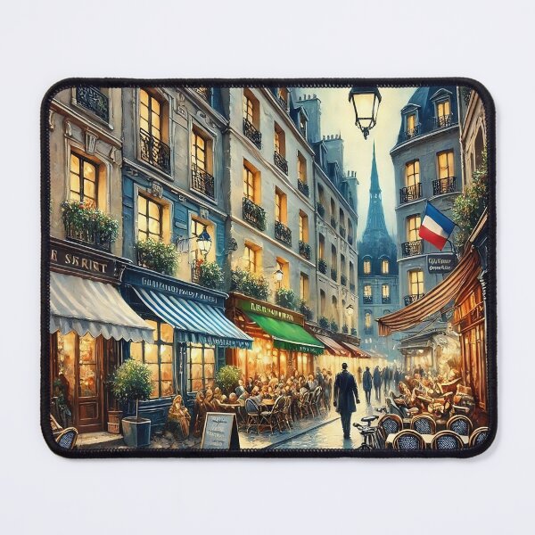 Item preview, Paris France Cafe Painting Scene French Street Markets, Restaurant Dining Room, Kitchen, Bistro designed and sold by TheTimeTaxi.