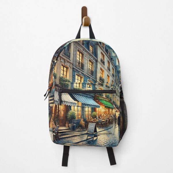 Item preview, Paris France Cafe Painting Scene French Street Markets, Restaurant Dining Room, Kitchen, Bistro designed and sold by TheTimeTaxi.