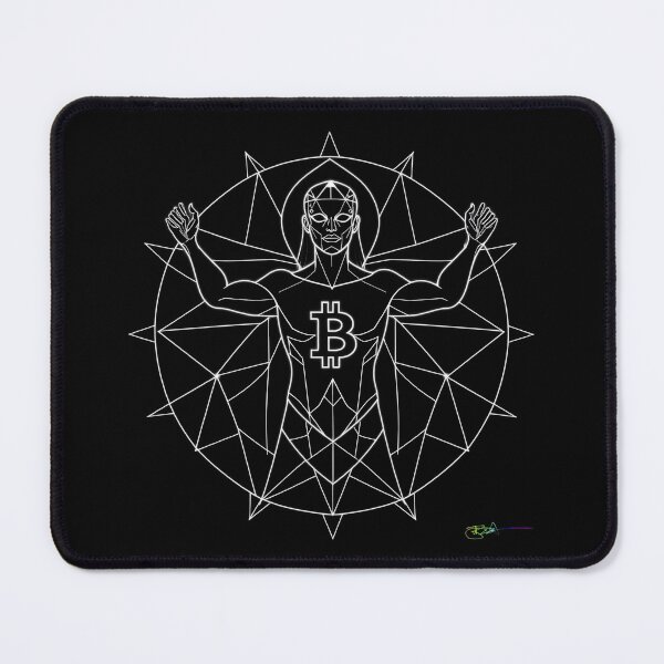 Item preview, Bitcoin Angel Sacred Geometry Art – Futuristic Crypto Commander Artwork designed and sold by Benito Del Ray.