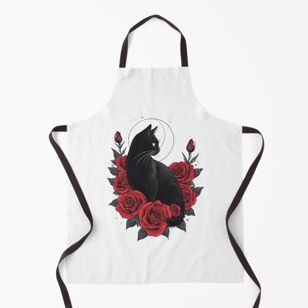 Item preview, Black Cat & Red Roses — Halo Gothic Tattoo Art designed and sold by Rosemoonjapan.