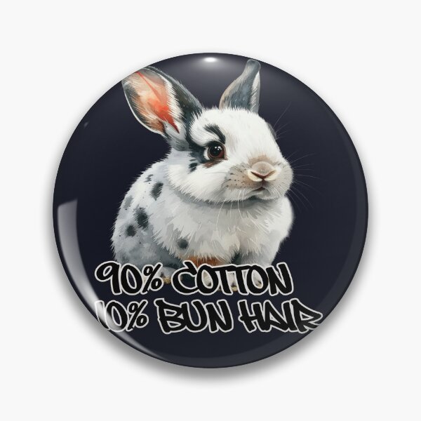 Item preview, White dwarf rabbit with dark spots, 90% cotton, 10% bun hair designed and sold by LiskoDesign.