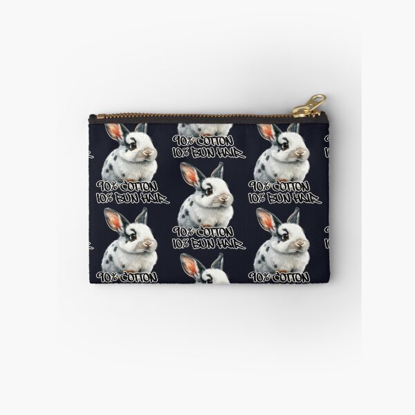 Item preview, White dwarf rabbit with dark spots, 90% cotton, 10% bun hair designed and sold by LiskoDesign.