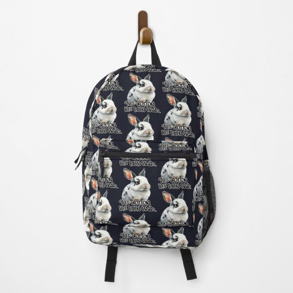Item preview, White dwarf rabbit with dark spots, 90% cotton, 10% bun hair designed and sold by LiskoDesign.
