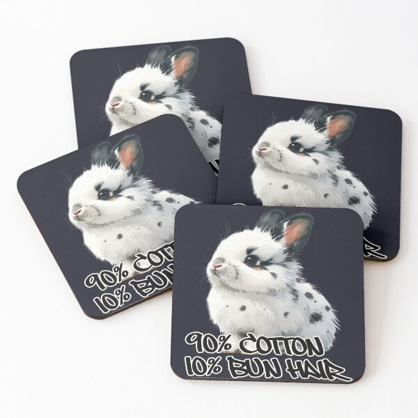 Item preview, White little rabbit with black spots, 90% cotton, 10% bun hair designed and sold by LiskoDesign.