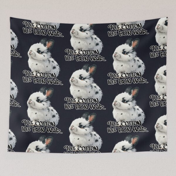 Item preview, White little rabbit with black spots, 90% cotton, 10% bun hair designed and sold by LiskoDesign.