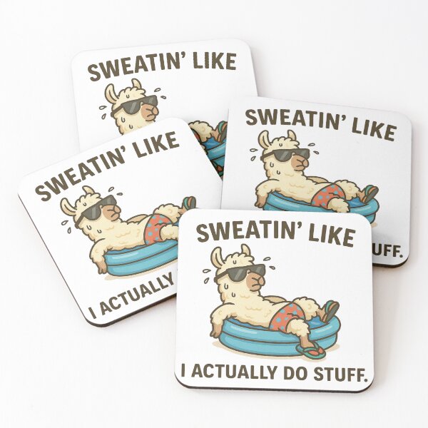 Item preview, Funny Lazy Llama in Pool Saying Sweatin' Like I Do Stuff. designed and sold by The-T-In-Retro.
