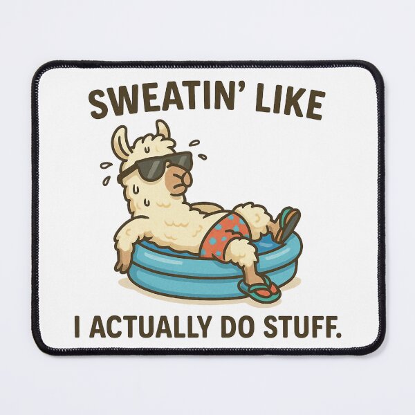 Item preview, Funny Lazy Llama in Pool Saying Sweatin' Like I Do Stuff. designed and sold by The-T-In-Retro.