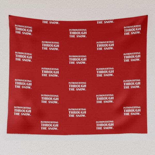 Item preview, Introverting Through the Snow — Red Edition / Introvert Joke Funny T-Shirt Label designed and sold by introvertvibes.