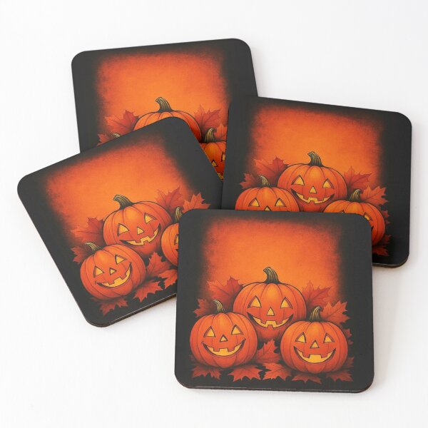 Item preview,  Three cheerful, carved jack-o’-lantern pumpkins  designed and sold by GraphicoGear.
