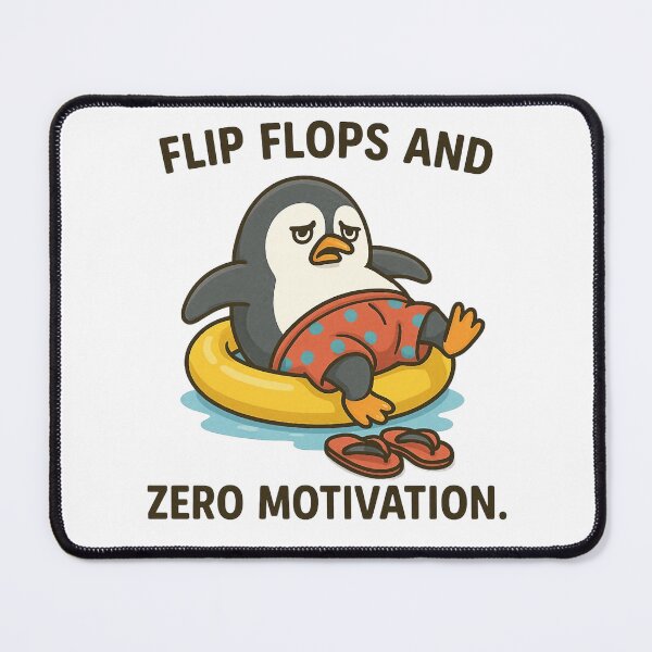 Item preview, Lazy Penguin in Summer Mode Floating with Zero Motivation. designed and sold by The-T-In-Retro.