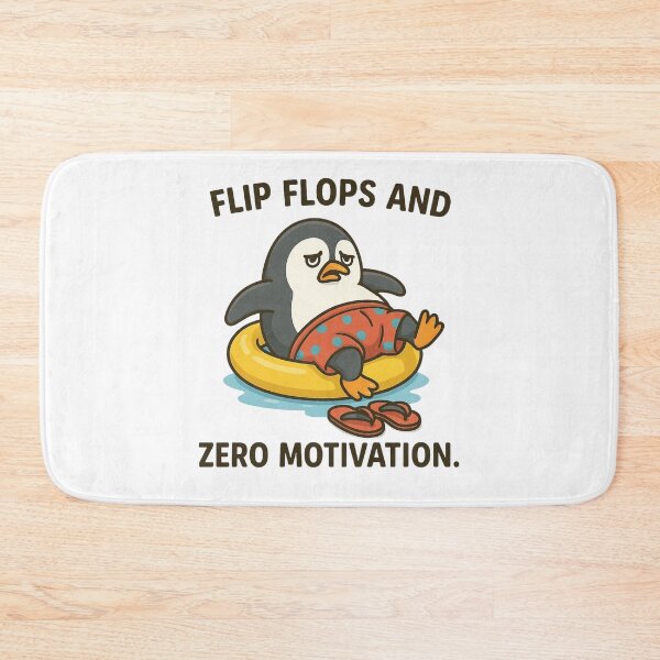 Item preview, Lazy Penguin in Summer Mode Floating with Zero Motivation. designed and sold by The-T-In-Retro.