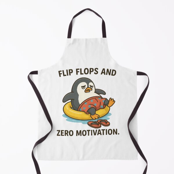 Item preview, Lazy Penguin in Summer Mode Floating with Zero Motivation. designed and sold by The-T-In-Retro.