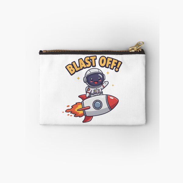 Item preview, Cute Cartoon Astronaut Blasting Off on a Rocket with "BLAST OFF!" Text designed and sold by Dofitopia.