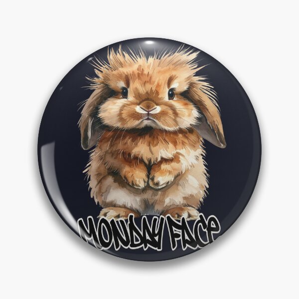Item preview, Monday bunny, grumpy bunny with text, Monday face designed and sold by LiskoDesign.