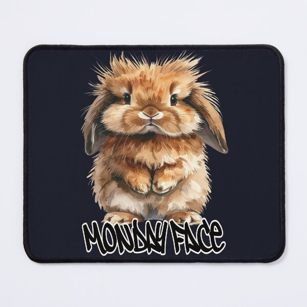 Item preview, Monday bunny, grumpy bunny with text, Monday face designed and sold by LiskoDesign.