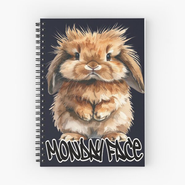 Item preview, Monday bunny, grumpy bunny with text, Monday face designed and sold by LiskoDesign.