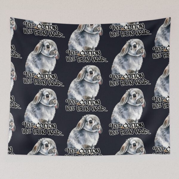 Item preview, Gray tabby Holland lop rabbit, 90% cotton 10% bun hair designed and sold by LiskoDesign.