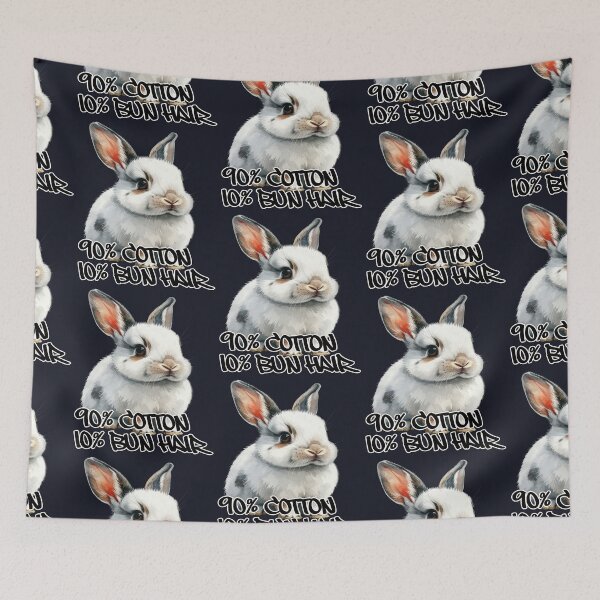 Item preview, Small light grey and white rabbit, 90% cotton, 10% bun hair designed and sold by LiskoDesign.