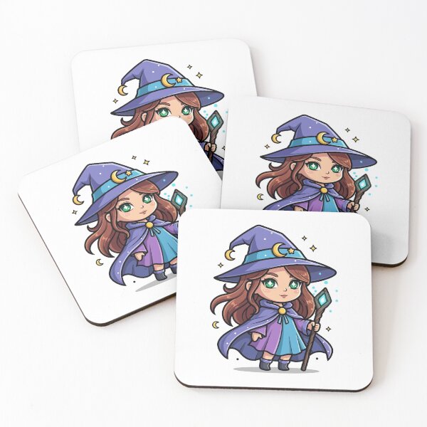 Item preview, Cute Chibi Witch with Magic Staff designed and sold by Dofitopia.
