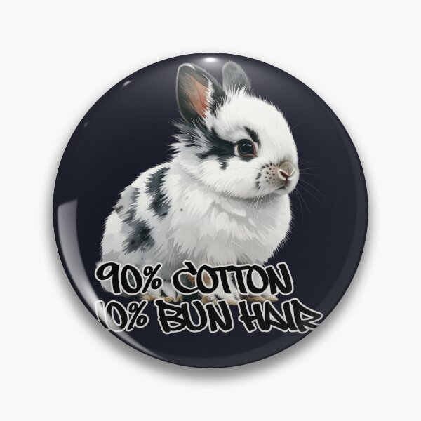 Item preview, White and black lionhead rabbit with spots, 90% cotton, 10% bun hair designed and sold by LiskoDesign.