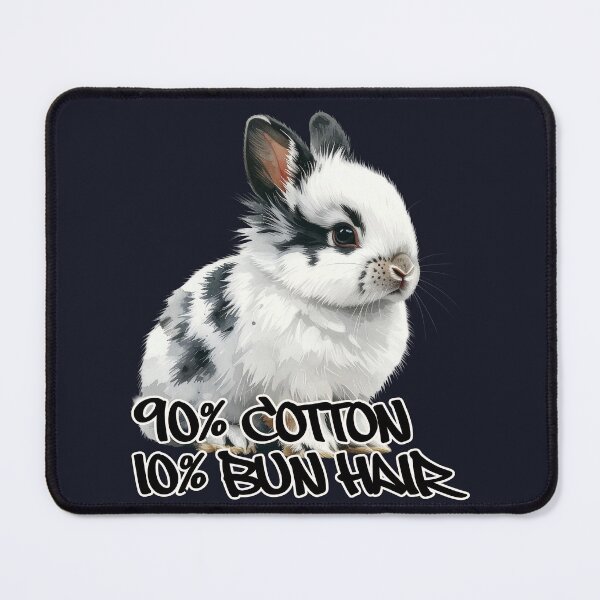 Item preview, White and black lionhead rabbit with spots, 90% cotton, 10% bun hair designed and sold by LiskoDesign.