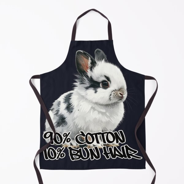Item preview, White and black lionhead rabbit with spots, 90% cotton, 10% bun hair designed and sold by LiskoDesign.