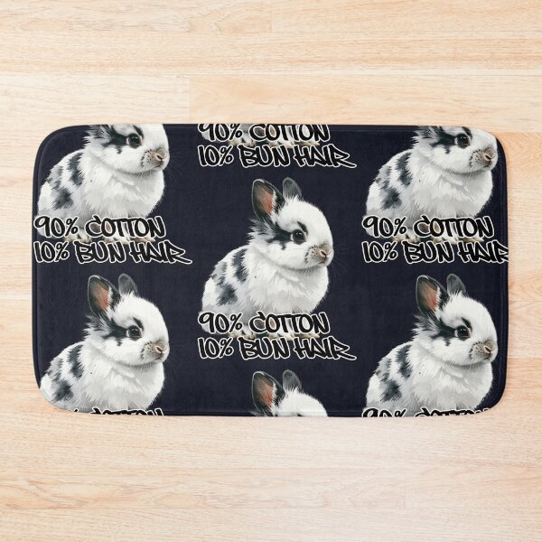 Item preview, White and black lionhead rabbit with spots, 90% cotton, 10% bun hair designed and sold by LiskoDesign.