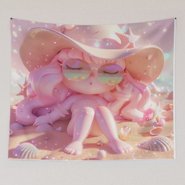 Item preview, Adorable Chibi Venus goddess illustration inspired by divine feminine energy and love.  designed and sold by GoldenChiArt.