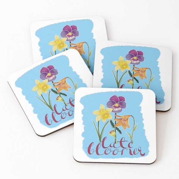 Item preview, 4 Spring and Summer Flowers with Fancy Text designed and sold by ChantellaGF.