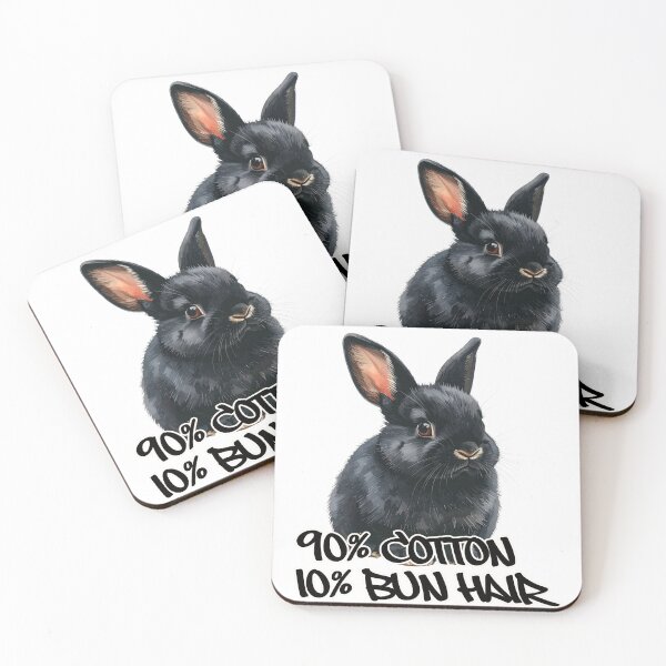 Item preview, Small black dwarf rabbit, 90% cotton, 10% bun hair designed and sold by LiskoDesign.