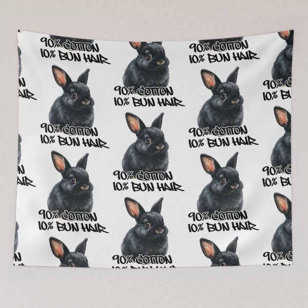 Item preview, Small black dwarf rabbit, 90% cotton, 10% bun hair designed and sold by LiskoDesign.