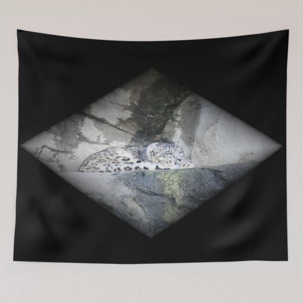 Item preview, Cachorro de leopardo de las nieves – tranquilamente sobre la roca / Fotografía artística suiza designed and sold by Raphael Wolf.