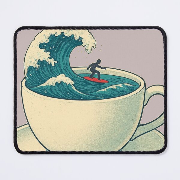 Item preview, Coffee Wave Surfer T-Shirt | Caffeine Surf Energy Tee designed and sold by KDesignCrafts.