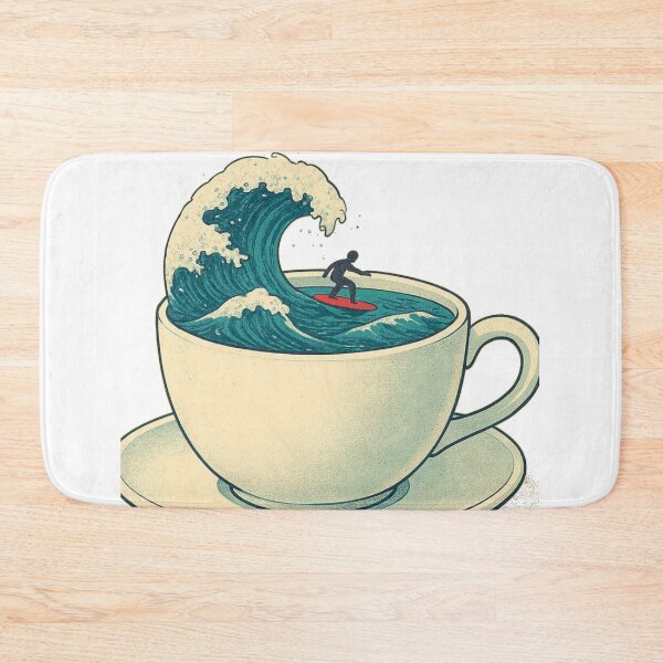 Item preview, Coffee Wave Surfer T-Shirt | Caffeine Surf Energy Tee designed and sold by KDesignCrafts.