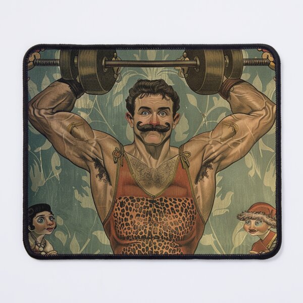 Item preview, Vintage Circus Strongman – Retro Muscle Man Poster Art designed and sold by weirdfishes123.