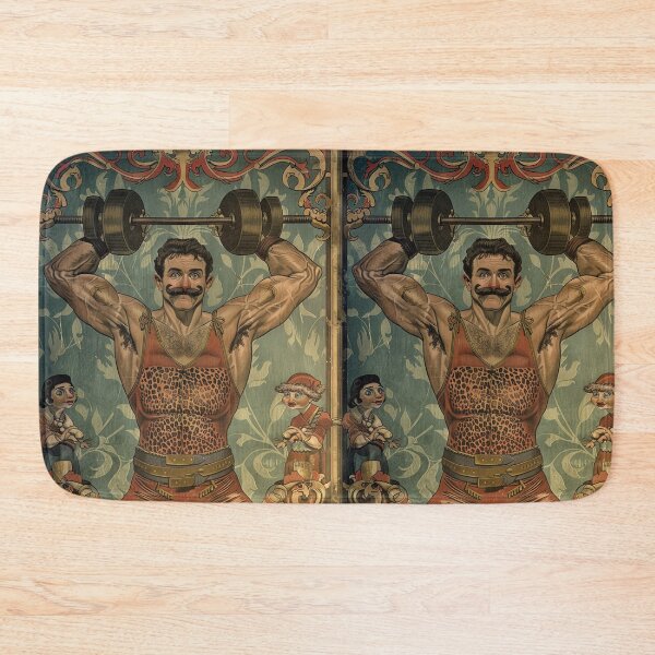 Item preview, Vintage Circus Strongman – Retro Muscle Man Poster Art designed and sold by weirdfishes123.