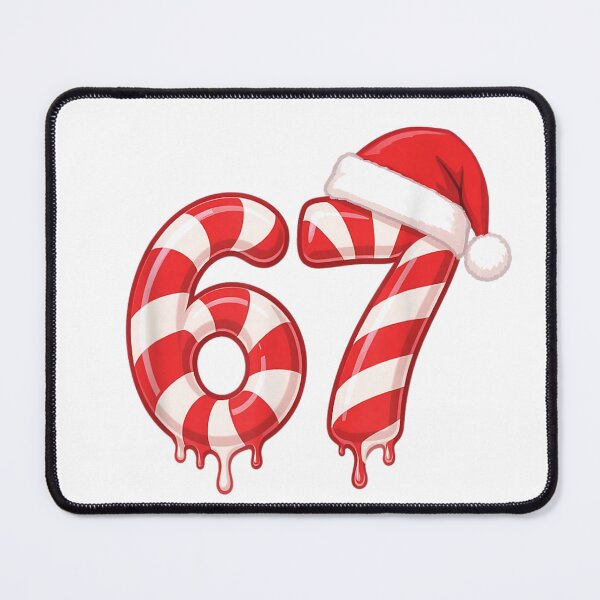 Item preview, Candy Cane Number 67 Christmas Birthday Sweet Festive Typography Art designed and sold by LizzyKeiko.