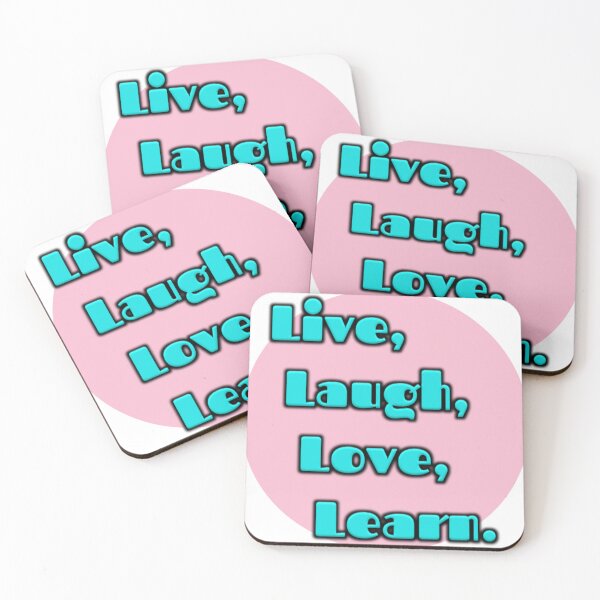 Item preview, Live Laugh Love Learn - Whimsical Inspirational Quote Typography Print in Pink & Blue designed and sold by Faali950.