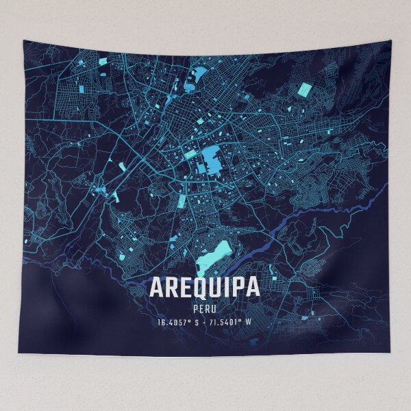 Item preview, Arequipa Midnight City Map designed and sold by HomeLivingCo.