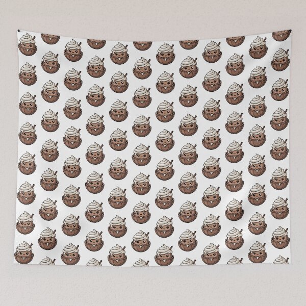 Item preview, Cute Kawaii Chocolate Drink in Coconut Shell Illustration designed and sold by RudArtAI.